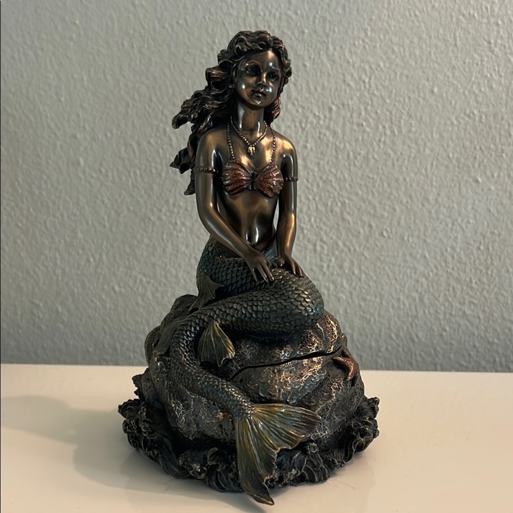 Veronese Bronze Mermaid Sculpture Jewelry Box